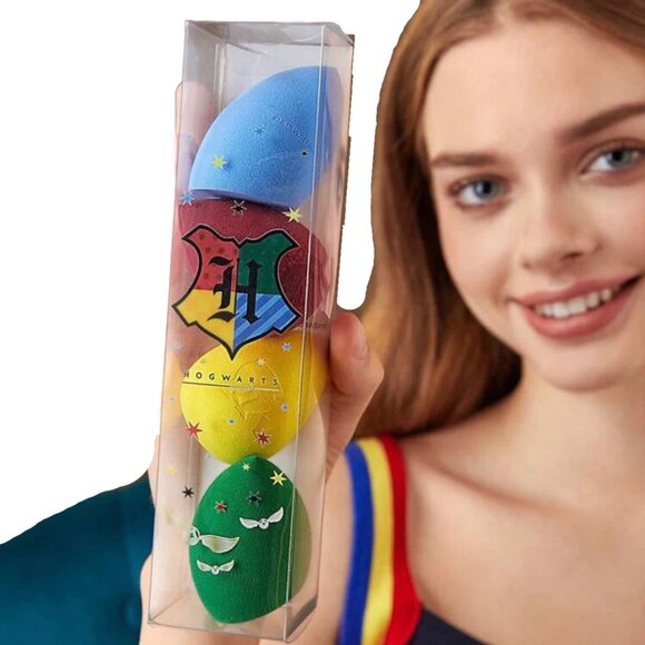 SOLD - 4pc Harry Potter Hogwarts Makeup Sponge Set Soft Teardrop New - Picture 10 of 10